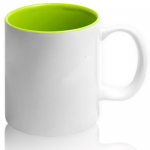 Кружка, под сублимацию, белая, внутри светло-зеленая